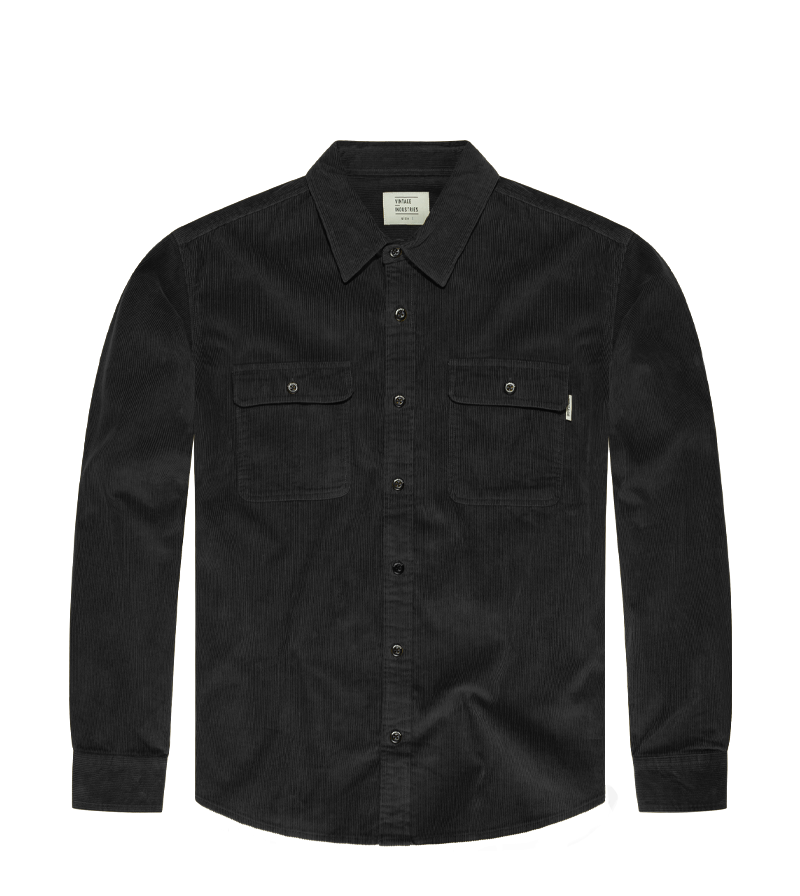 Vintage Industries Brix shirt black, zwart