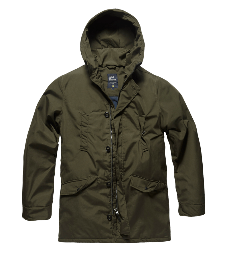 Vintage Industries 
Archer parka dark olive, dark green
