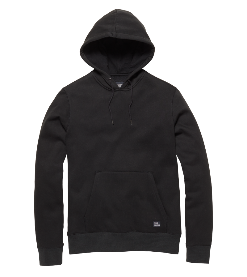 Vintage Industries Derby hooded sweatshirt black, zwart