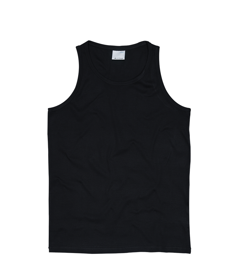 Vintage Industries Bryden singlet black, zwart